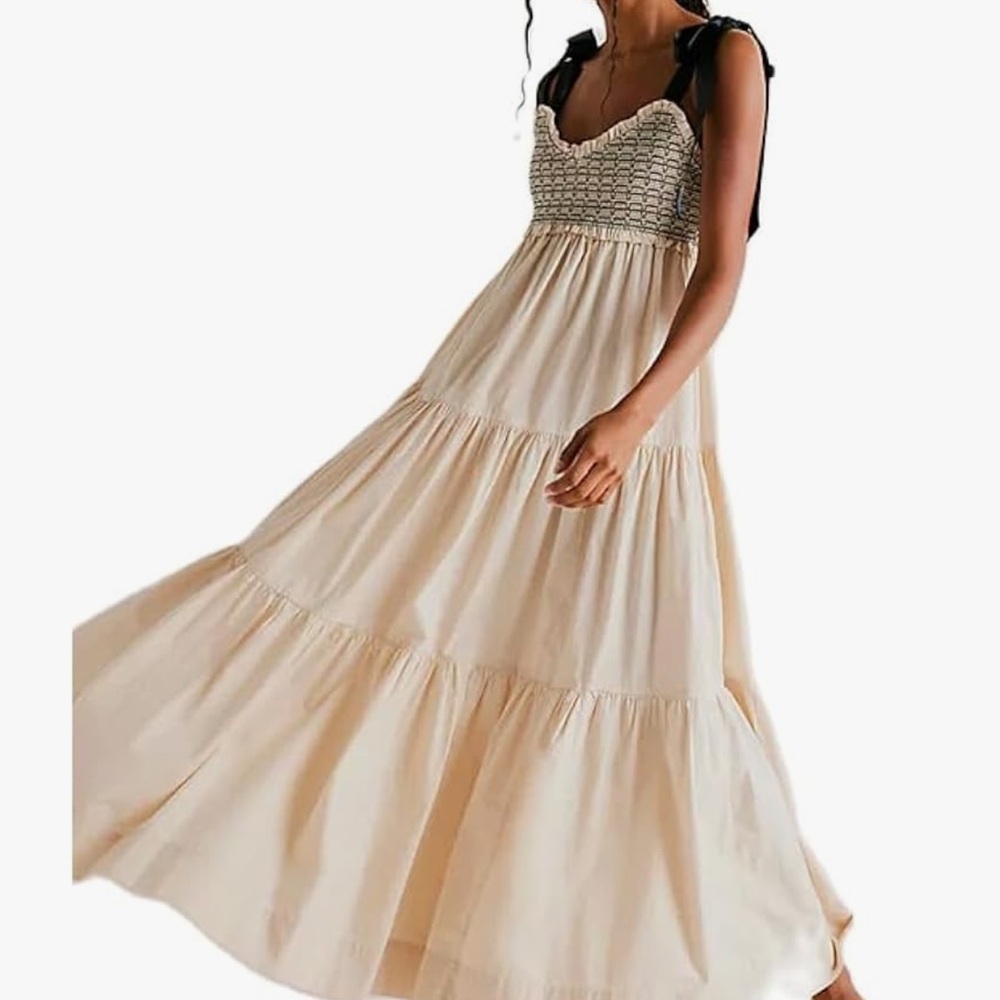 Elegant Cream Maxi Dress